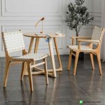 Set Kursi Cafe Anyaman Kulit Sintetis
