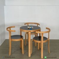 Set Meja Makan Bulat Minimalis Modern