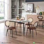 Kursi Cafe Modern Kombinasi Rotan