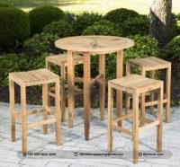 Set Meja Bar Bundar 4 Kursi Minimalis