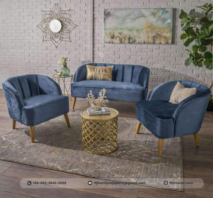 Set Kursi Tamu Retro Jok Kerang