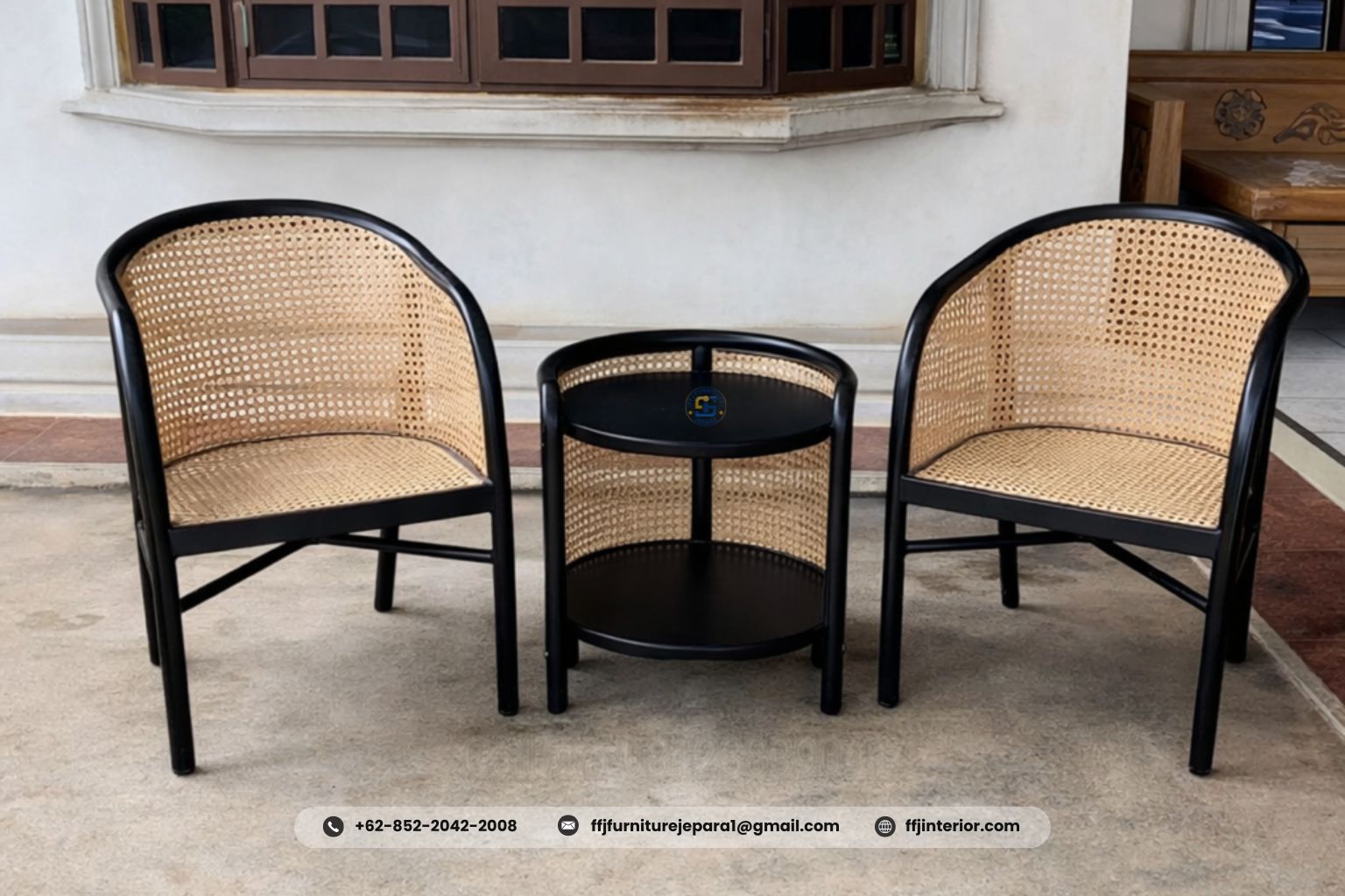 Set Kursi Teras Rotan Kombinasi