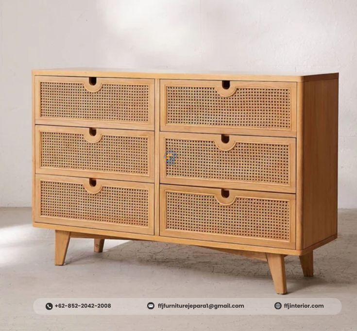 Buffet Vintage Minimalis Rotan