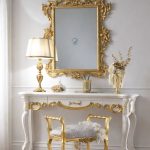 Meja Rias Ukir Mewah Klasik Gold