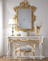 Meja Rias Ukir Mewah Klasik Gold