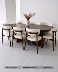 Set Meja Makan Oval Minimalis 6