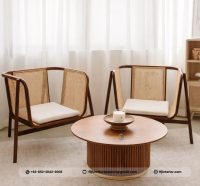 Set Kursi Teras Jati Rotan Minimalis