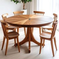 Set Meja Makan Bundar K6 Minimalis