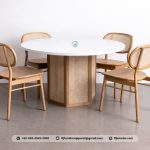 Set Meja Makan Bulat Rotan