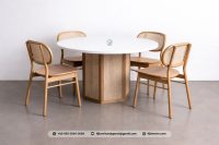 Set Meja Makan Bulat Rotan