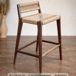 Kursi Bar Minimalis Jati Rotan Natural