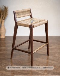 Kursi Bar Minimalis Jati Rotan Natural